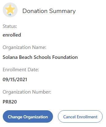 Ralphs Club Donation Summary Page